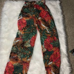 Safari print flowy pants